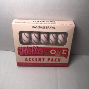Hello Love Accent Pack Of 10 Press On Nails Baseball Brawl